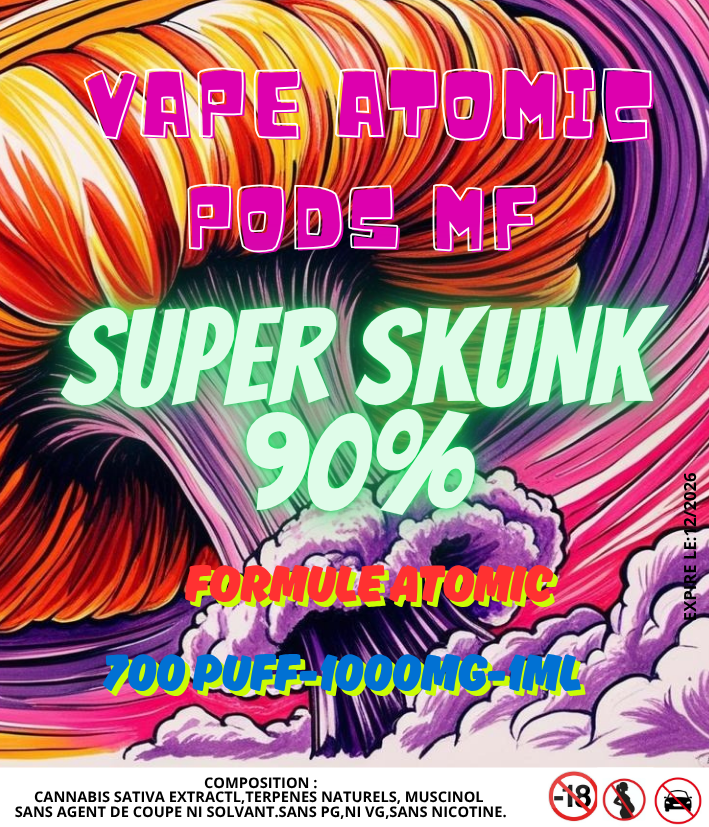 Vape extra strong 90% Pod mf 1 ml. (amnesia,gelato,super skunk,Frozen,Candy Haze) – Image 5